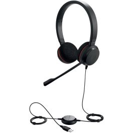 Jabra EVOLVE 20 MS Auriculares Profesionales Estéreo con Cable para PC, Gestión de Llamadas con Unidad de Control y Sonido de Calidad