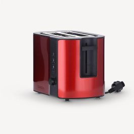 Severin AT 2217 Tostador para 2 Rebanadas Rojo Metálico 800W con Bandeja Recogemigas