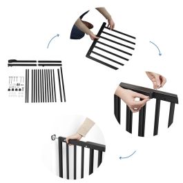 Badabulle Deco Pop Barrera de Seguridad Extensible Fijación Presión y Tornillo Negro 63.5-106 cm Apertura Bidireccional