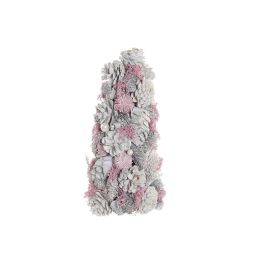 DKD Home Decor Árbol de Navidad Alpino Nevado Marrón Verde, 17x17x30 cm (Set de 2 Unidades)