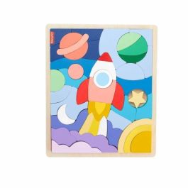 Fisher-Price Puzzle de Madera del Espacio con 42 Piezas. Juguete Educativo para Niños y Niñas a partir de 3 Años