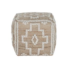 Reposapies Boho DKD Home Decor Natural Blanco 45 x 45 x 45 cm