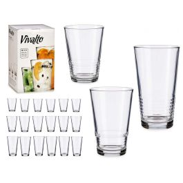 Set 18 Vasos Lineas Vivalto - Vidrio Transparente, 230 ml, 340 ml, 510 ml (3 Unidades) Precio: 34.50000037. SKU: S3601895