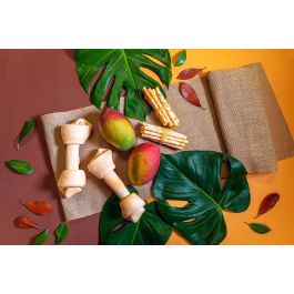 Snackys 8432288111741 Masticable Nudos Rawhide para Perro Piel Natural Altamente Digerible Sabor Mango 20-23 cm 6 Unidades