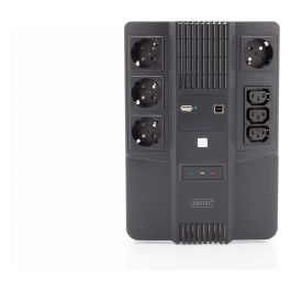 Digitus USV 600VA AllinOne 360W Line-Interactive SAI, 0.6 kVA / 360 W, Seno, 7 Salidas AC, 2 Puertos USB