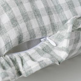 Cojín Cuadros Gris Algodón 50 X 30 cm