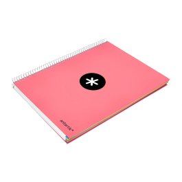 Antartik Cuaderno Espiral A4 Micro Tapa Forrada 120 Hojas 90 gr Horizontal Color Coral