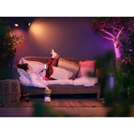 Philips Hue Foco Exterior Lily White & Color Ambiance, Alumbrado de pie Negro, 600lm, Bluetooth, Regulable
