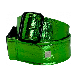 GETM Correa Guitarra Bajo Distressed Vernice Green Polipiel Nailon Piel Ajustable hasta 165cm