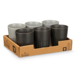 Vaso Cafe Con Leche Surtidos Gris Negro 300 Ml Vessia 8X10CM (24 Unidades) Vaso Cafe Con Leche Surtidos Gris Negro 300 Ml Vessia 8X10CM (24 Unidades)
