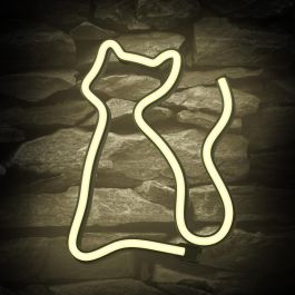 Forever Lampara Neon LED Light Cat Warm White - Iluminación Decorativa LED