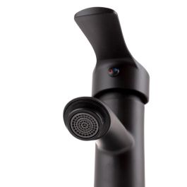 Grifo de Lavabo Monomando Negro con Aireador y Caño Bajo para Agua Caliente-Fría Latón/Zinc Estilo Clásico [QLI-FA-SS01]