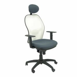 Piqueras y Crespo Silla de Oficina Ergonómica Jorquera con Brazos Regulables, Cabecero Fijo, Malla Blanca y Asiento Bali Gris Oscuro Precio: 282.59000055. SKU: S5702781