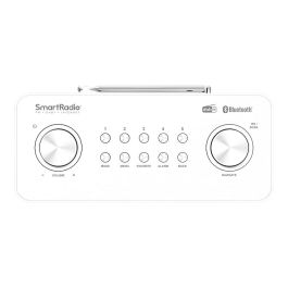 Kenwood CR-ST100S-W Radio Internet/DAB+/FM con Bluetooth, Altavoces 20W, WiFi, Pantalla 2.4", USB, Alarma, Color Blanco
