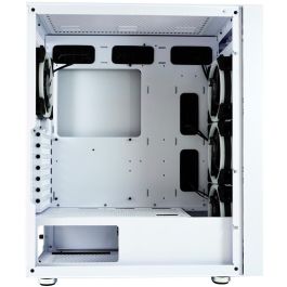 LC-Power 802W RGB Midi Tower PC Gaming Blanco, compatible ATX/Micro ATX/Mini-ITX, con RGB y Panel Vidrio Templado