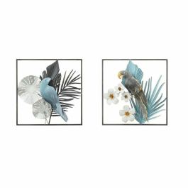 Decoracion Pared Tropical DKD Home Decor Azul Gris 7.6 x 50 x 50 cm (2 Unidades) Precio: 64.79000055. SKU: S3039392