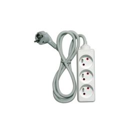 Chacon Regleta de Alimentación Equipada con 3 Tomas de Corriente de 16 Amperios, con un Cable de 1,5 Metros de Longitud, en Color Blanco