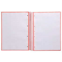 Antartik Cuaderno espiral A4 micro rosa claro, tapa forrada, 80h, 90 gr, cuadro 5mm, 4 taladros