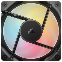 Corsair CO-9050196-WW Ventilador de Carcasa ARGB PWM 12cm Negro, 3 unidades, Iluminación MultiColor, 4 Pines (420-2100 RPM)