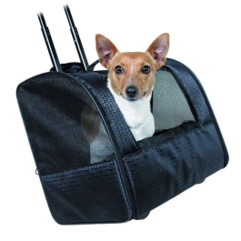 TRIXIE Bolsa con ruedas Elegance para perros y gatos, 45 x 41 x 31 cm, negro