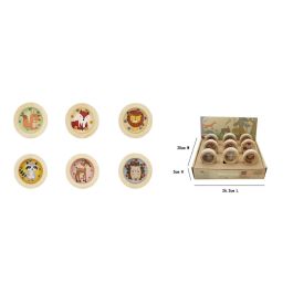 DKD Home Decor Juguete Infantil Madera Multicolor 2x6x6cm - Pack de 24 Unidades Surtidas Aleatoriamente