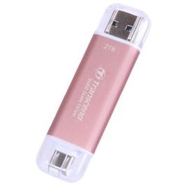 Transcend SSD Externo ESD310P 2TB USB 10Gbps Type C/A Rosa - Almacenamiento portátil de alta velocidad
