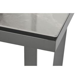 DKD Home Decor Mesita Auxiliar Urban Blanco Negro Metal Cerámica 50 x 50 x 50 cm