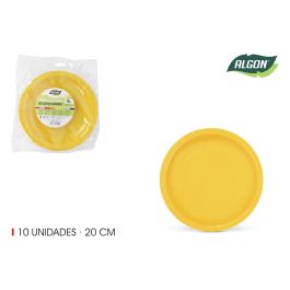 Set de 10 platos de cartón amarillo soja 20 cm Algon (36 Cajas) Precio: 21.49999995. SKU: B19PMF5J6G