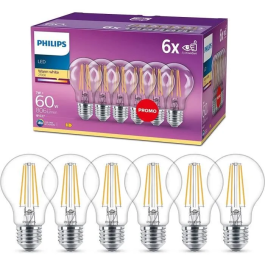 Philips 8718696775059 Bombilla LED Transparente E27 60W Blanca Cálida Precio: 27.78999982. SKU: B1BXGGFPPP