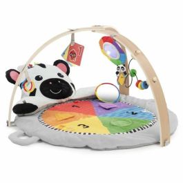 BABY EINSTEIN Alfombra de juego Zen's Activity Milestones con barra de madera, juguetes multisensoriales, desde el nacimiento