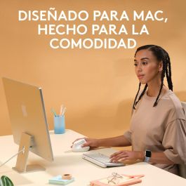 Logitech Ratón Vertical Lift Mac - Diseño Ergonómico, Inalámbrico Bluetooth, Compatible con MacBook, iPadOS, 6 Botones, 4000 ppp