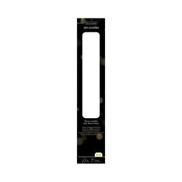 Lumineo Vela LED Cera Verde Rústica Ø2,2x24,5 cm, Luz Cálida con Efecto Llama y Temporizador, Pack 2