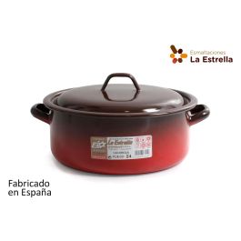 Cacerola Esmaltada con Tapa 24 cm - 4.3L "Fuego" La Estrella (6 Unidades) Precio: 117.58999978. SKU: B12SSZZ49X