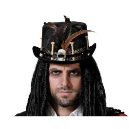 Sombrero Pirata Steampunk Negro para Hombre Adulto - Accesorio de Disfraz Original con Engranajes y Plumas Precio: 6.69000046. SKU: B1GH7BER7L