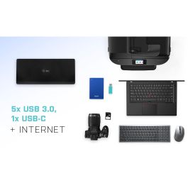 Hub USB i-Tec C31QUATTRODOCKPD Negro