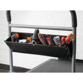 Meister Carro de plataforma plegable 300 kg, ruedas neumáticas (2 giratorias 360° con freno), superficie antideslizante 91x61 cm, 6 ojales. Meister Carro de plataforma plegable 300 kg, ruedas neumáticas (2 giratorias 360° con freno), superficie antideslizante 91x61 cm, 6 ojales.