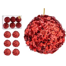Set 6 Bolas Navidad Lentejuelas Rojo 10 cm Krist+ (8 Unidades) Precio: 91.59000015. SKU: B14QD9G9E2