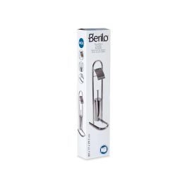 Escobillero de Metal Alto Cromado Berilo 17x75x10.5 cm, Plata (4 Unidades) Escobillero de Metal Alto Cromado Berilo 17x75x10.5 cm, Plata (4 Unidades)
