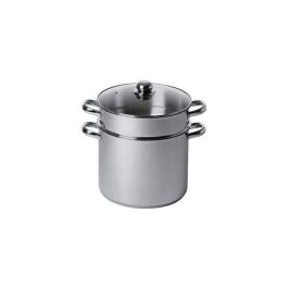 Baumalu Couscoussier Catering Acero Inoxidable 26 cm con Triple Fondo de Acero y Aluminio, Tapa de Vidrio, Apto Inducción Baumalu Couscoussier Catering Acero Inoxidable 26 cm con Triple Fondo de Acero y Aluminio, Tapa de Vidrio, Apto Inducción