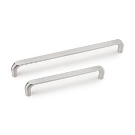 Emuca Lote de 20 tiradores para mueble Zagreb, L236mm, intereje 224mm, Zamak, Níquel satinado