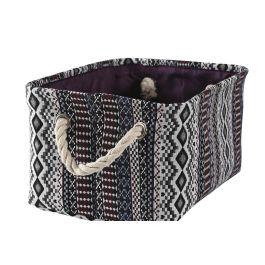 DKD Home Decor Cesta Morado Burdeos Poliester Eva 25 x 18 x 35 cm (4 Unidades)