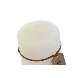 DKD Home Decor Vela Básicos Blanca con Fragancia Algodón, Cera de 300g, Acabado Rayado, 55 Horas de Duración, Medidas 7x7x10 cm (Set de 12 Unidades)