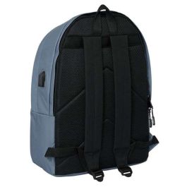 Safta Mochila Doble Portátil 15,6"+USB Munich Básicos Gris 31x44x18 cm