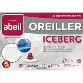 Abeil Juego de 2 almohadas blandas ICEBERG 60x60cm, efecto refrescante FERAN ICE®, funda microfibra antiestática, lavables, fabricado en Francia.