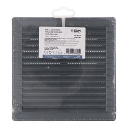 Edm Rejilla Ventilación Cuadrada Empotrable Ajustable Ø 80-150 mm 170x170x11,5mm ABS Gris con Mosquitera