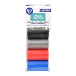 Nayeco Bolsas Higiénicas De Colores Pack 4 Rollos con 20 Bolsas Cada Uno 32x22cm