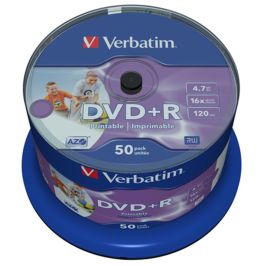 VERBATIM DVD+R 4.7GB 16x Photo Imprimi (Tarrina 50)