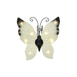 Lumineo Figura Luz Solar Metálica Mariposa 17.8x6x4cm, 8 LEDs, Colores Surtidos, Batería Incluida