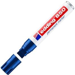 Edding Marcador Permanente 850 Azul, punta biselada 5-15mm, para papel, cartón, metal, vidrio, plástico, madera (5 Unidades) (5 Unidades) Precio: 32.49999984. SKU: S8421367