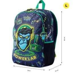Totto Mochila Morral Kong Lab L MJ04KLB003-2410-8JDL, Azul Marino, Poliéster, Acolchada, Bolsillos Laterales